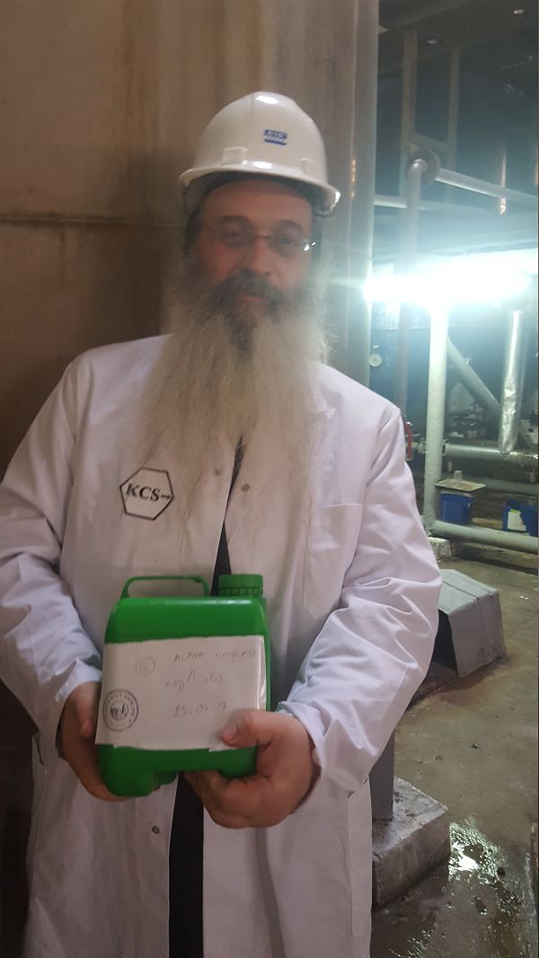 Rabbi Padwa in an Indonesian glucose production facility